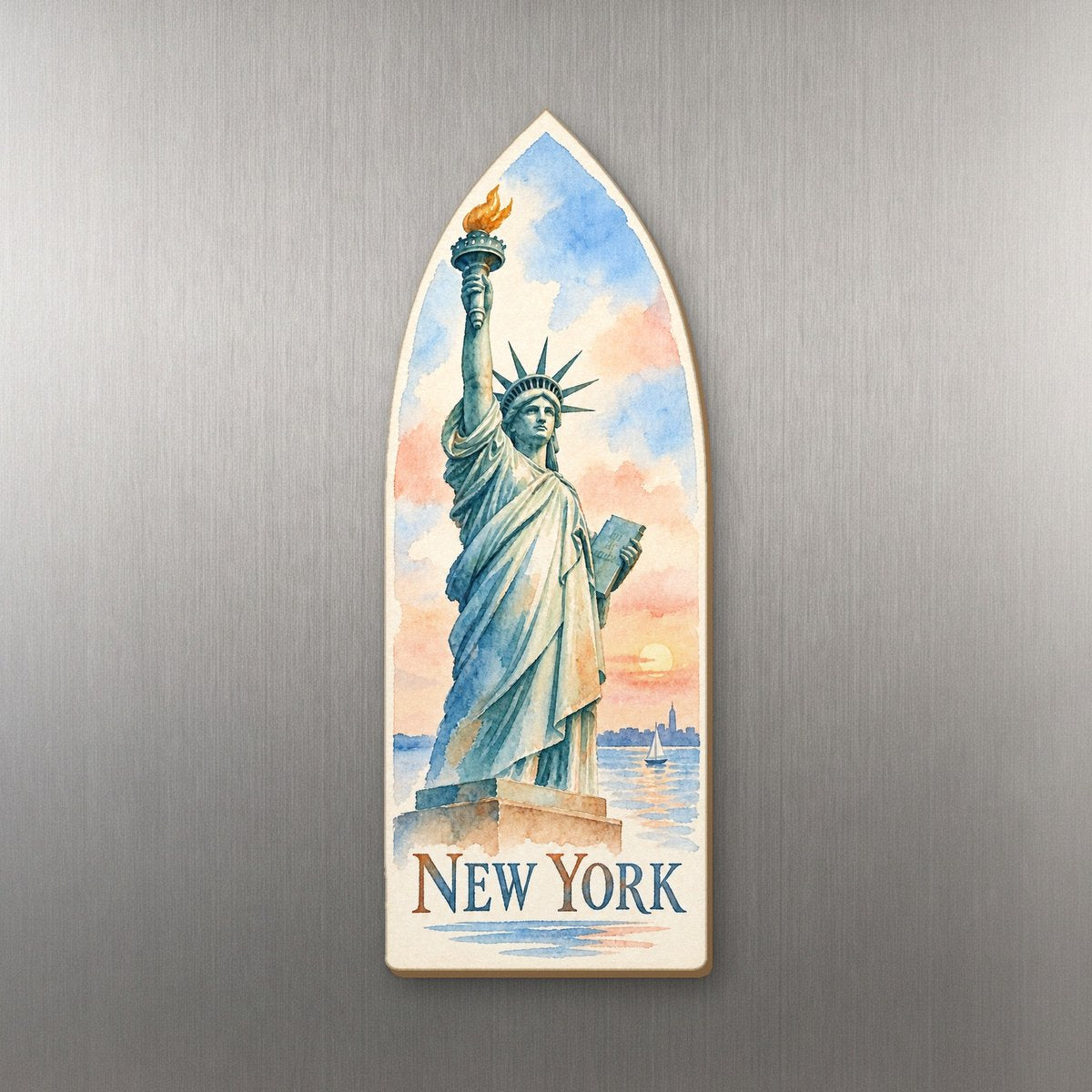 She's Choosing New York Magnet | Restrained Watercolor | S111-M
