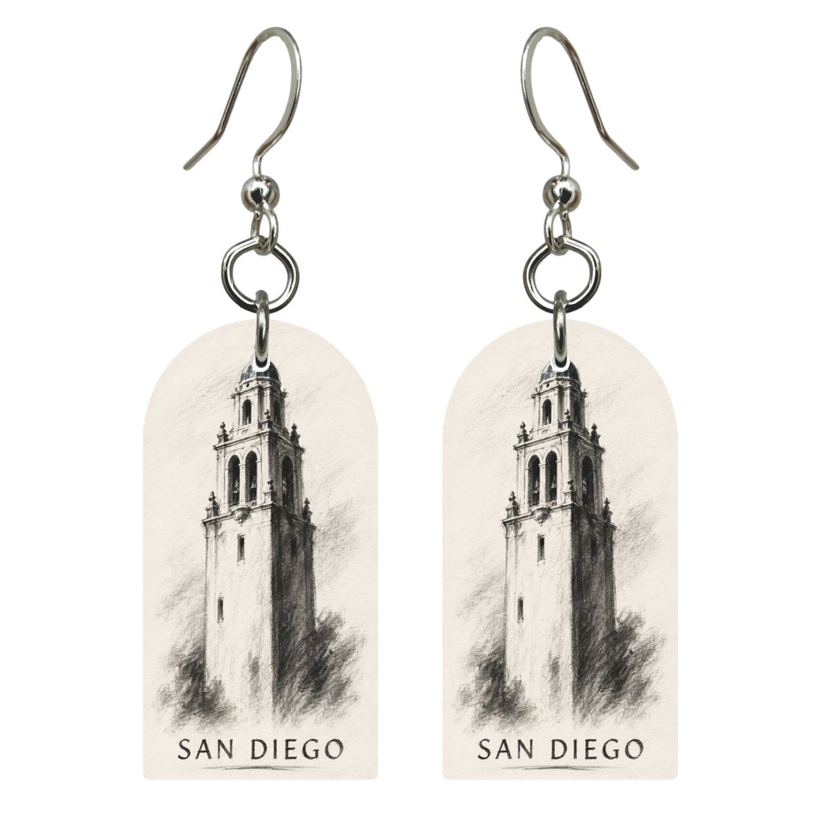 She's Choosing San Diego Earrings | Charcoal Gesture | S1114