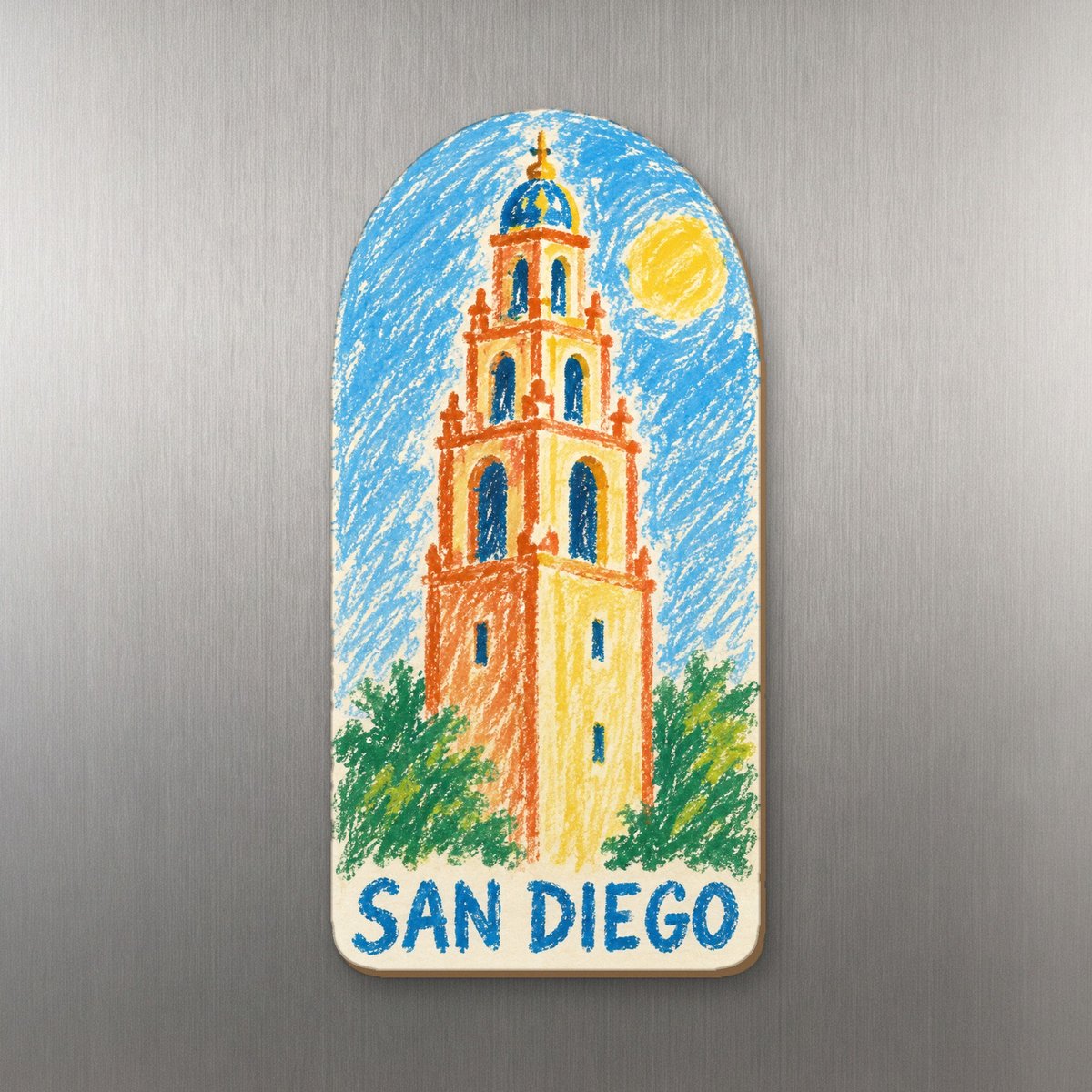 She's Choosing San Diego Magnet | Wax Crayon Drawing | S1116-M