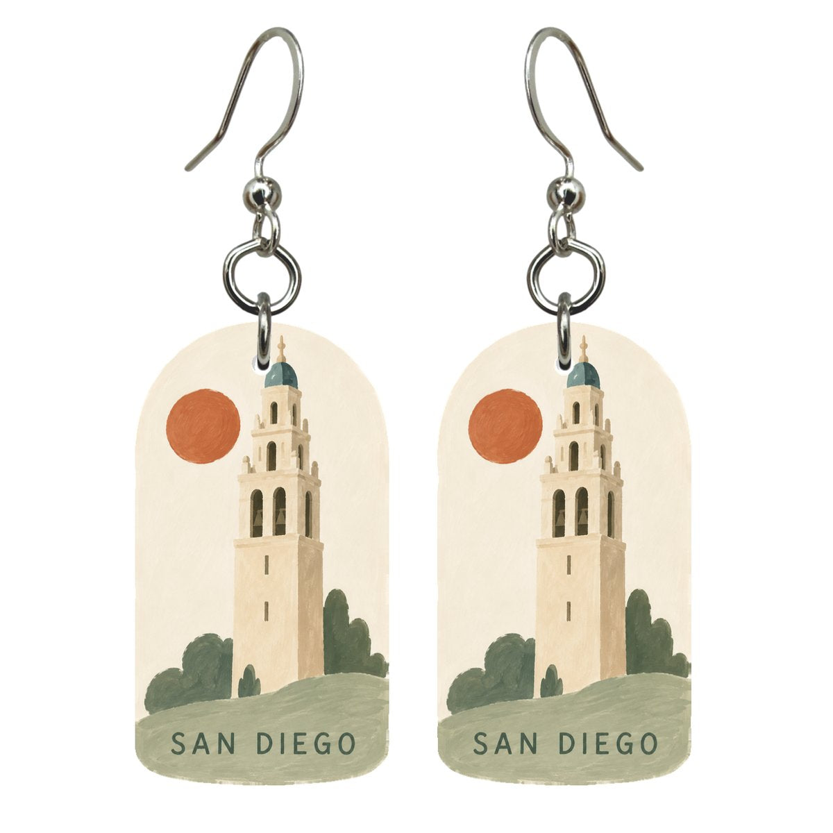 She's Choosing San Diego Earrings | Minimal Gouache | S1120