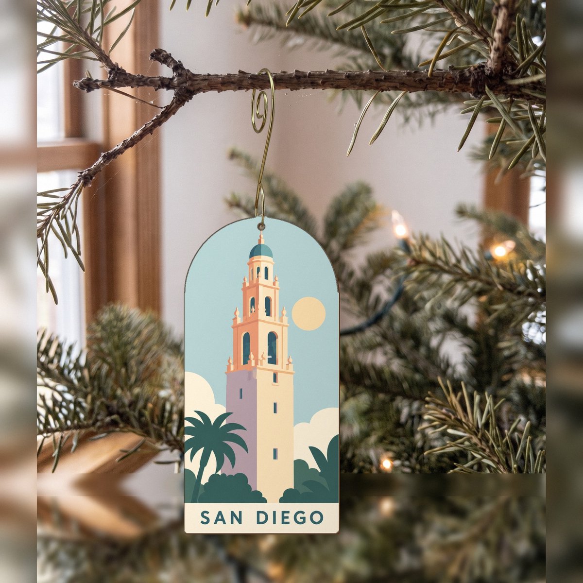 She's Choosing San Diego Ornament | Flat Animation Background | S1123-O