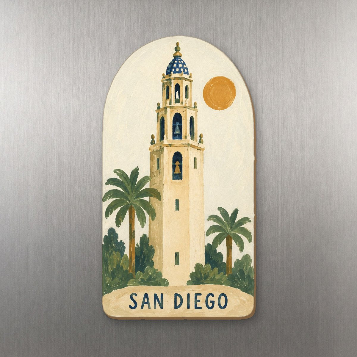 She's Choosing San Diego Magnet | Naive Folk Painting | S1125-M