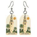 She's Choosing San Diego Earrings | Naive Folk Painting | S1125