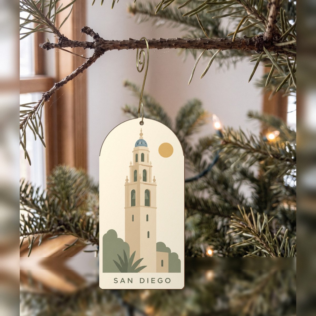 She's Choosing San Diego Ornament | Scandinavian Inspired Minimalism | S1126-O
