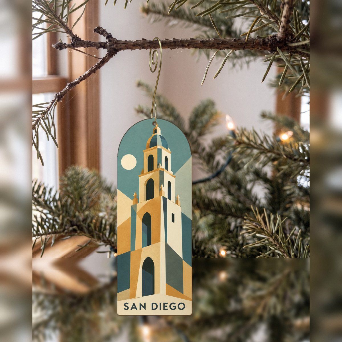 She's Choosing San Diego Ornament | Cubist Simplification | S1127-O