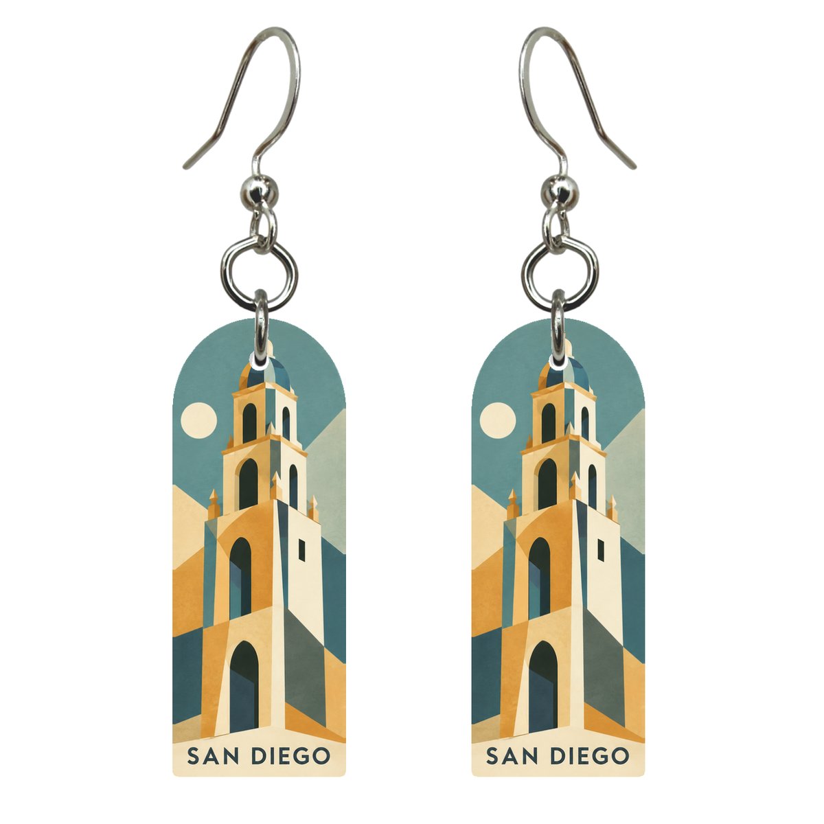 She's Choosing San Diego Earrings | Cubist Simplification | S1127