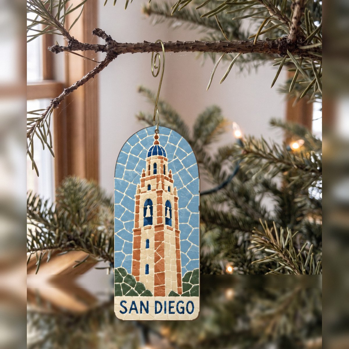 She's Choosing San Diego Ornament | Mosaic Blocks | S1130-O