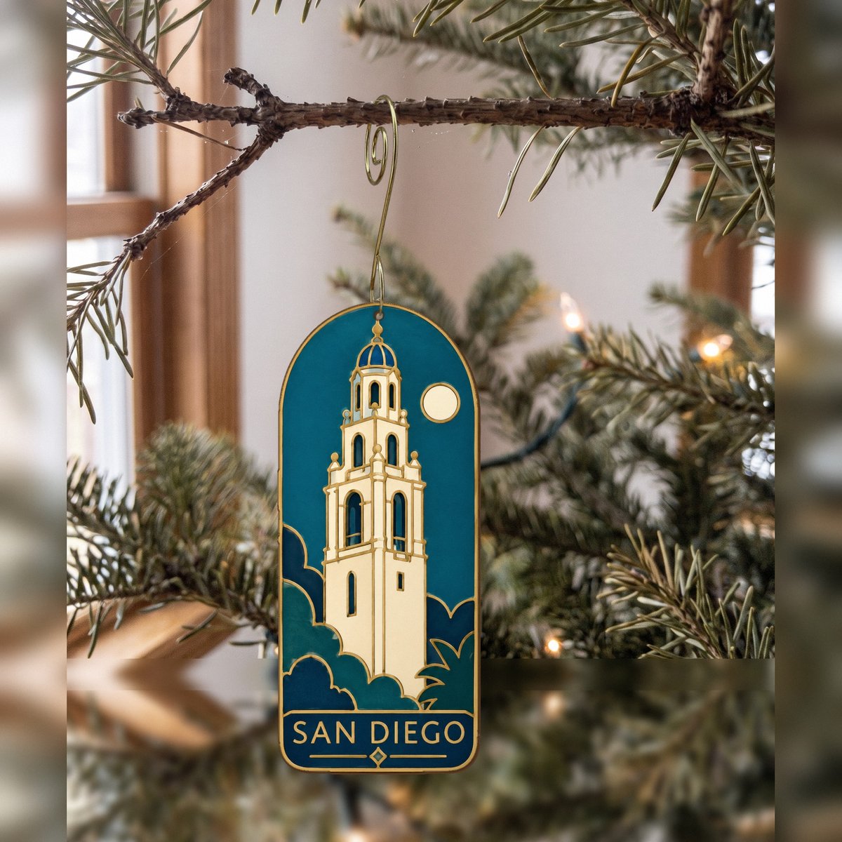 She's Choosing San Diego Ornament | Cloisonne Inspired Graphic | S1132-O