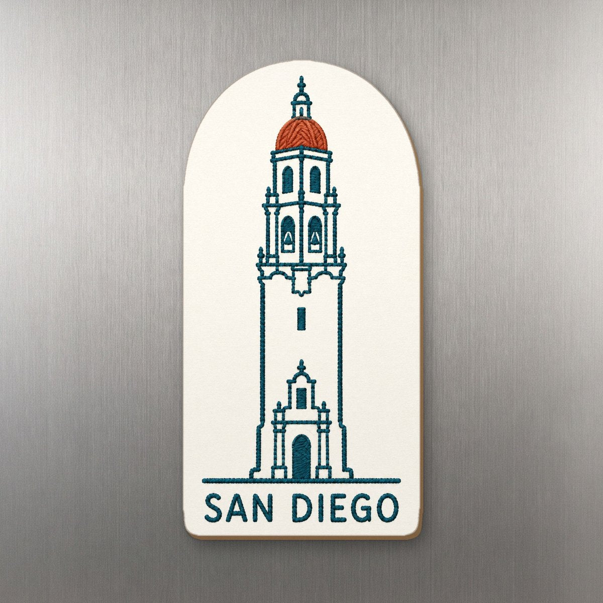 She's Choosing San Diego Magnet | Embroidered Line Illustration | S1134-M