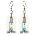 She's Choosing San Diego Earrings | Embroidered Line Illustration | S1134