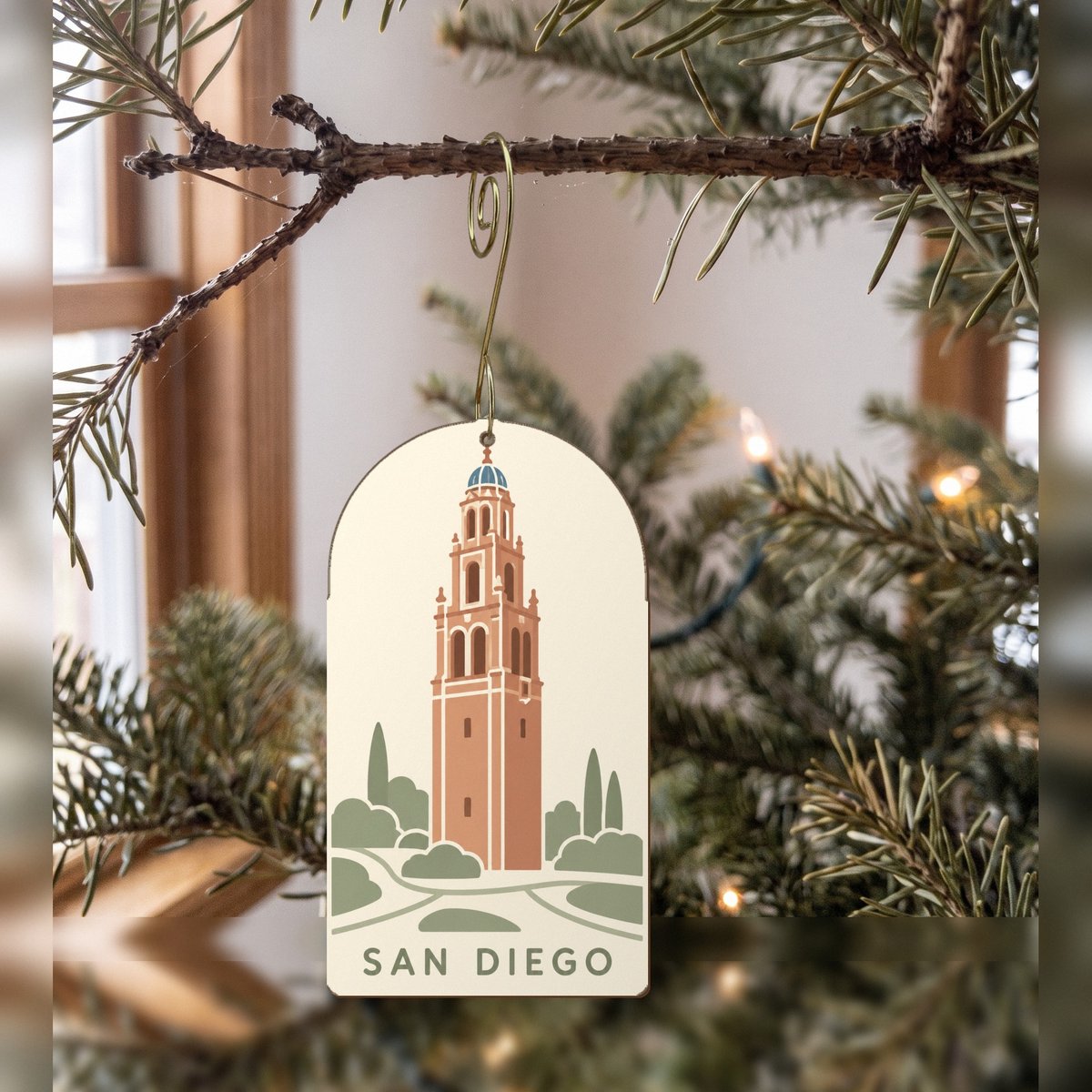 She's Choosing San Diego Ornament | Map Inspired Illustration | S1136-O