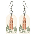 She's Choosing San Diego Earrings | Map Inspired Illustration | S1136