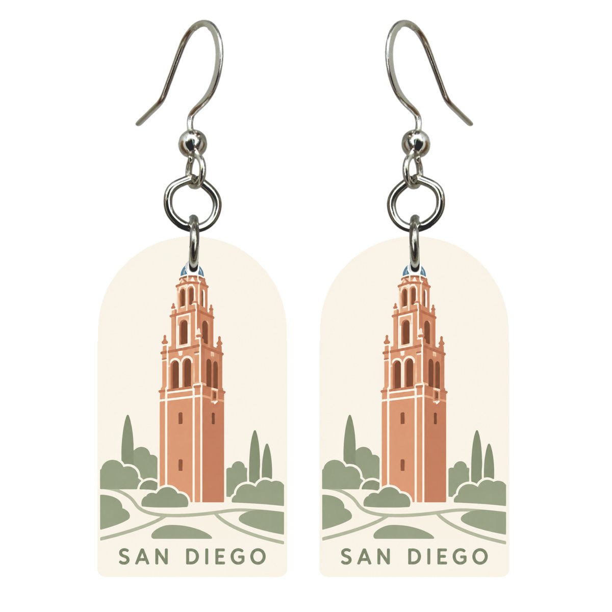 She's Choosing San Diego Earrings | Map Inspired Illustration | S1136