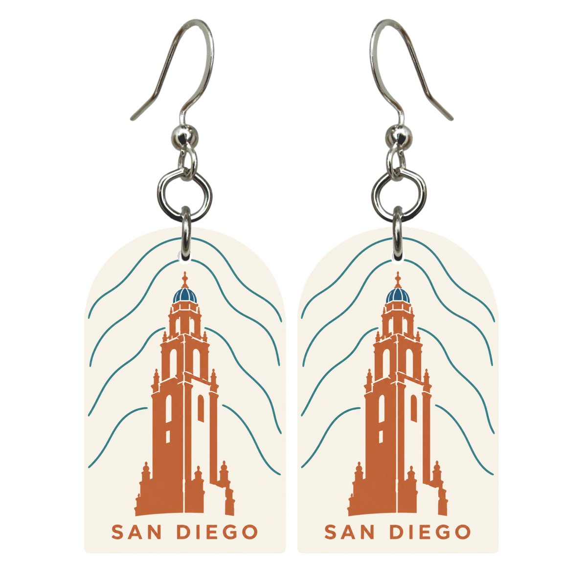 She's Choosing San Diego Earrings | Topographic Contours | S1137