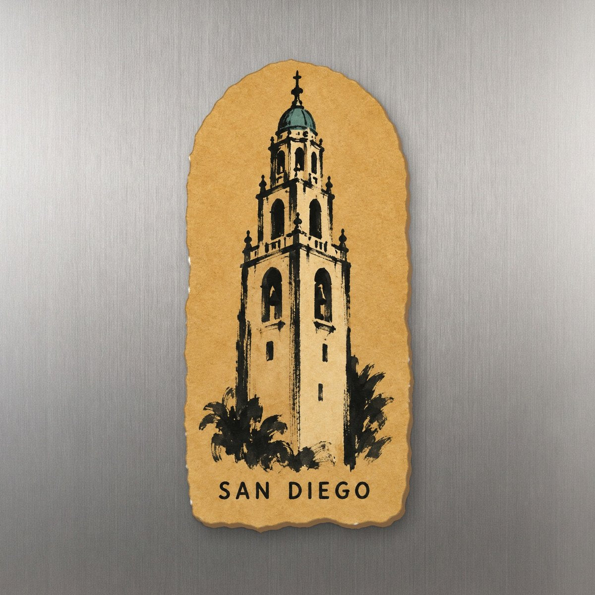 She's Choosing San Diego Magnet | Ink And Paper Collage | S1139-M
