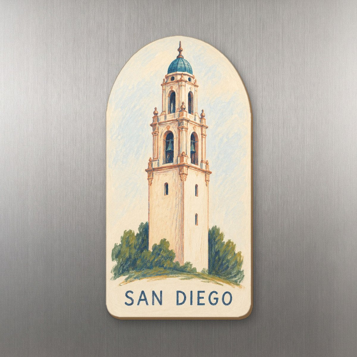 She's Choosing San Diego Magnet | Colored Pencil Over Gouache | S1140-M