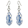 She's Choosing New York Earrings | Blue-And-White Ceramic Illustration | S114