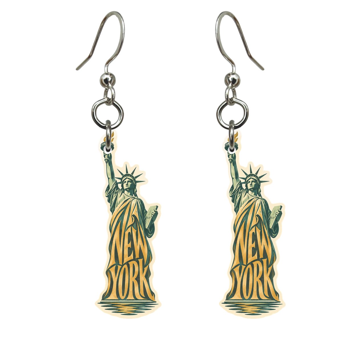 She's Choosing New York Earrings | Typographic Illustration | S116