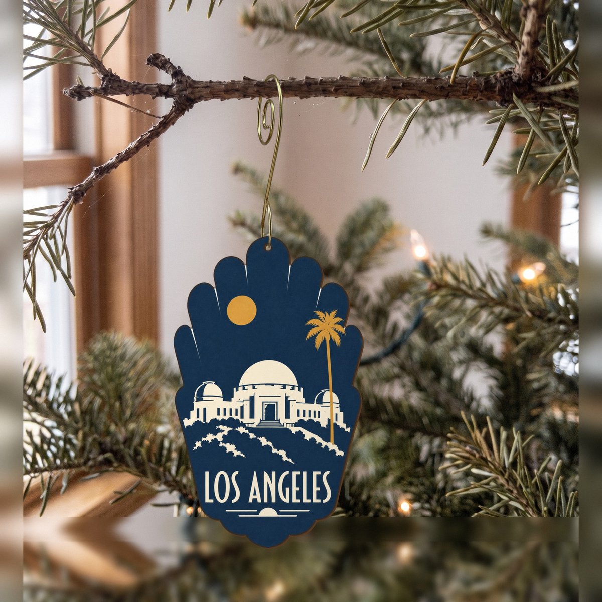 She's Choosing Los Angeles Ornament | Negative-Space Silhouette | S118-O