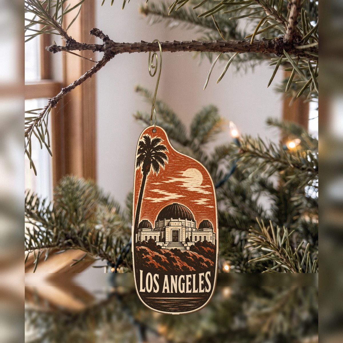 She's Choosing Los Angeles Ornament | Woodcut | S123-O