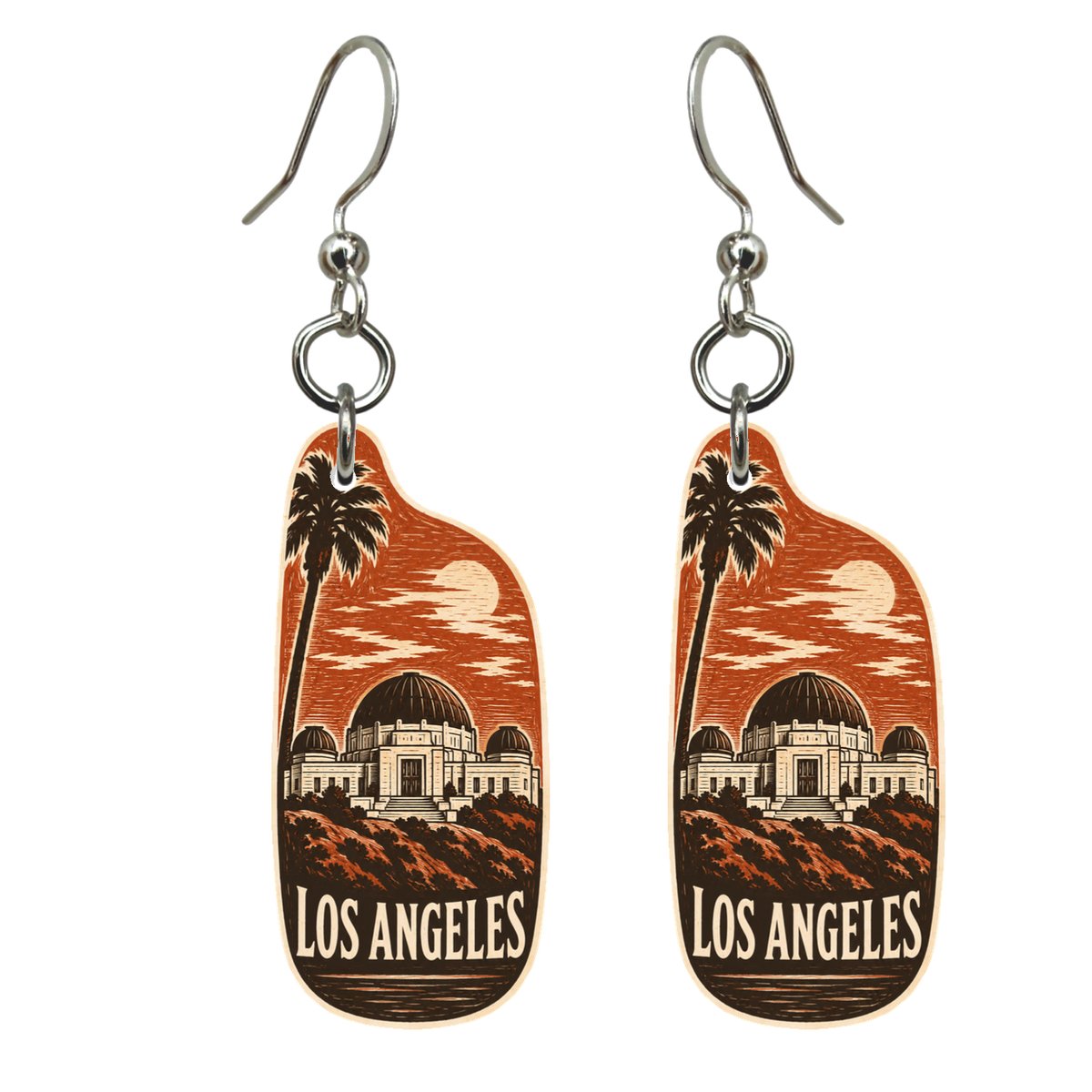 She's Choosing Los Angeles Earrings | Woodcut | S123