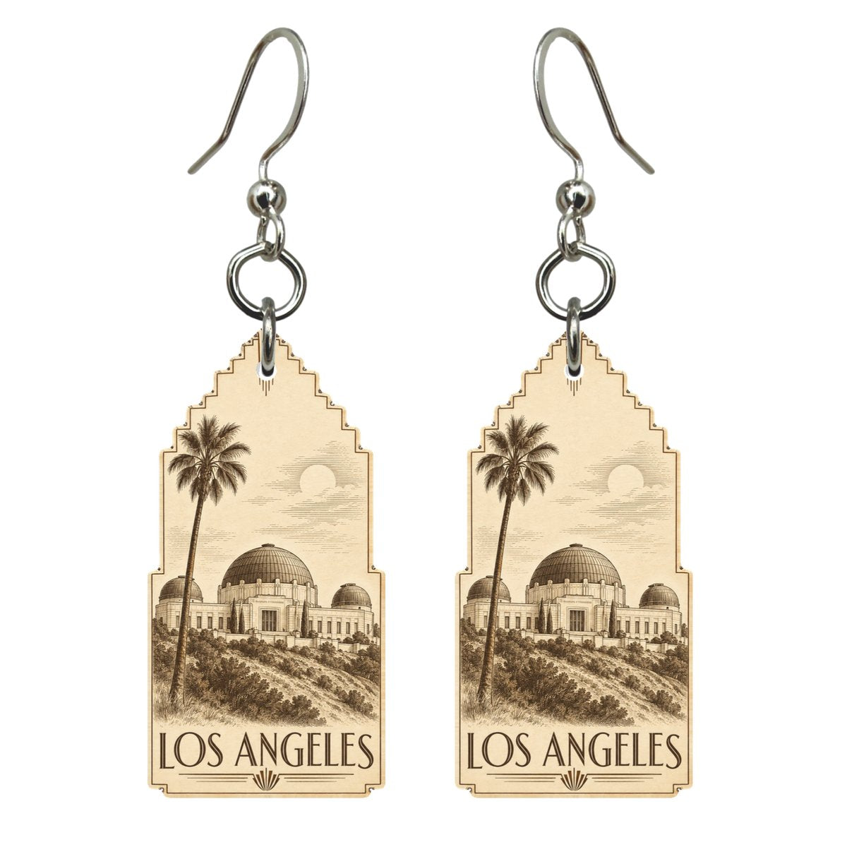 She's Choosing Los Angeles Earrings | Etching-Inspired Linework | S125