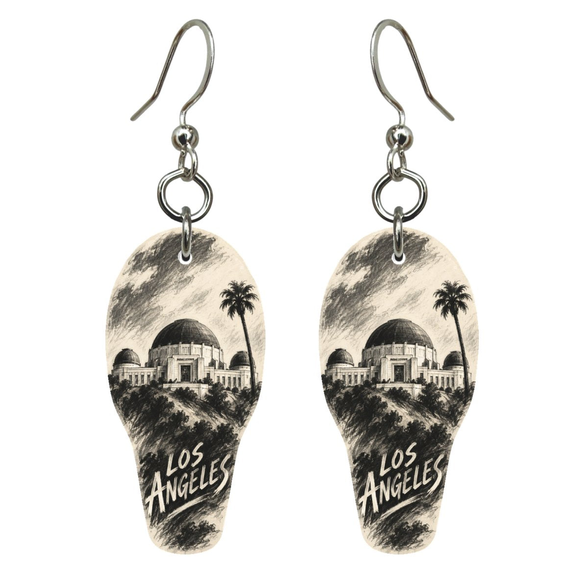 She's Choosing Los Angeles Earrings | Charcoal Gesture | S128
