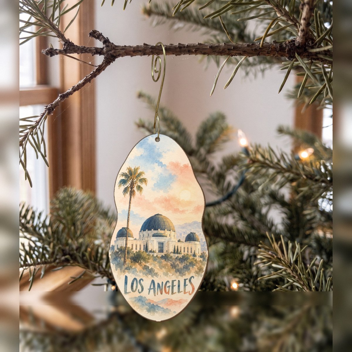 She's Choosing Los Angeles Ornament | Restrained Watercolor | S129-O