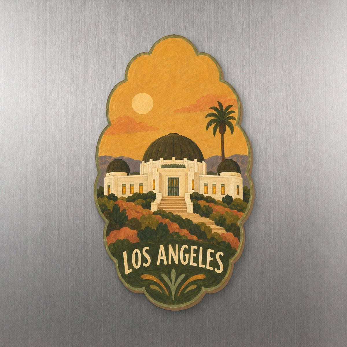 She's Choosing Los Angeles Magnet | Naive Folk Painting | S131-M