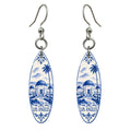 She's Choosing Los Angeles Earrings | Blue-And-White Ceramic Illustration | S132