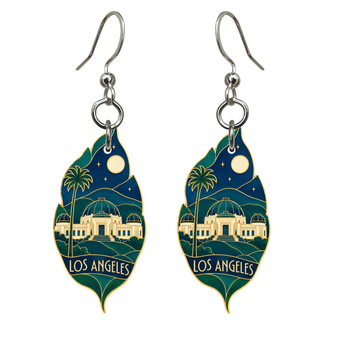 She's Choosing Los Angeles Earrings | Cloisonné-Inspired Graphic | S133