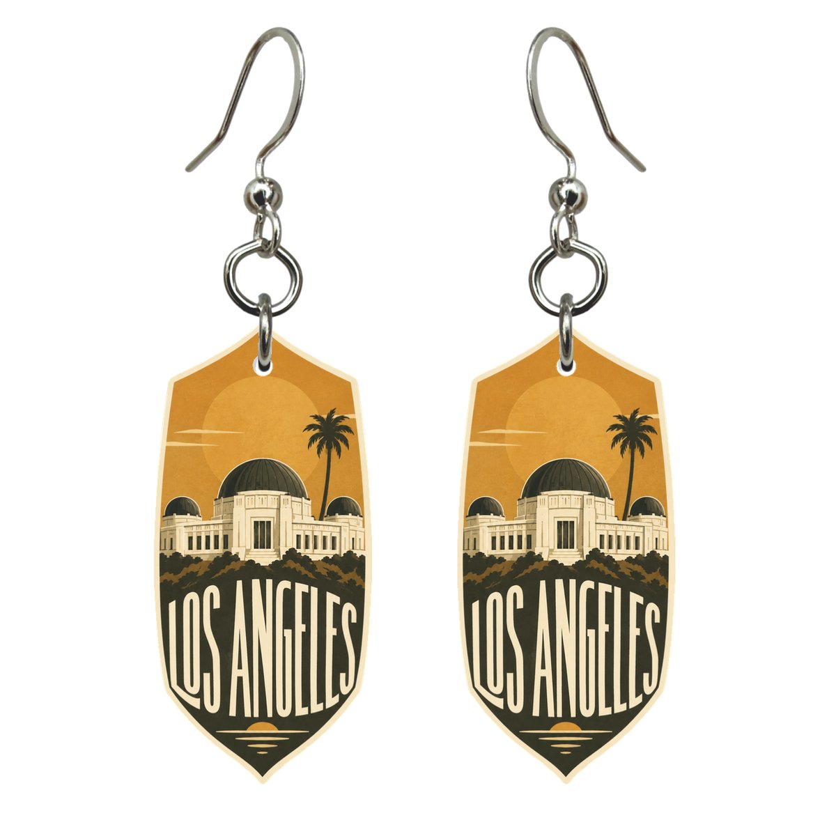 She's Choosing Los Angeles Earrings | Typographic Illustration | S134