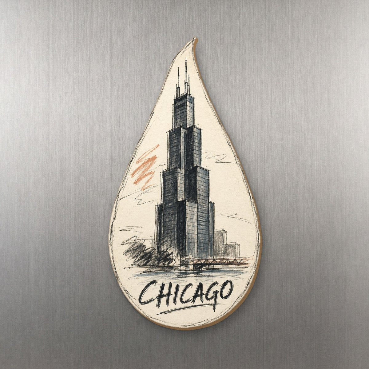 She's Choosing Chicago Magnet | Loose Contour Sketch | S138-M