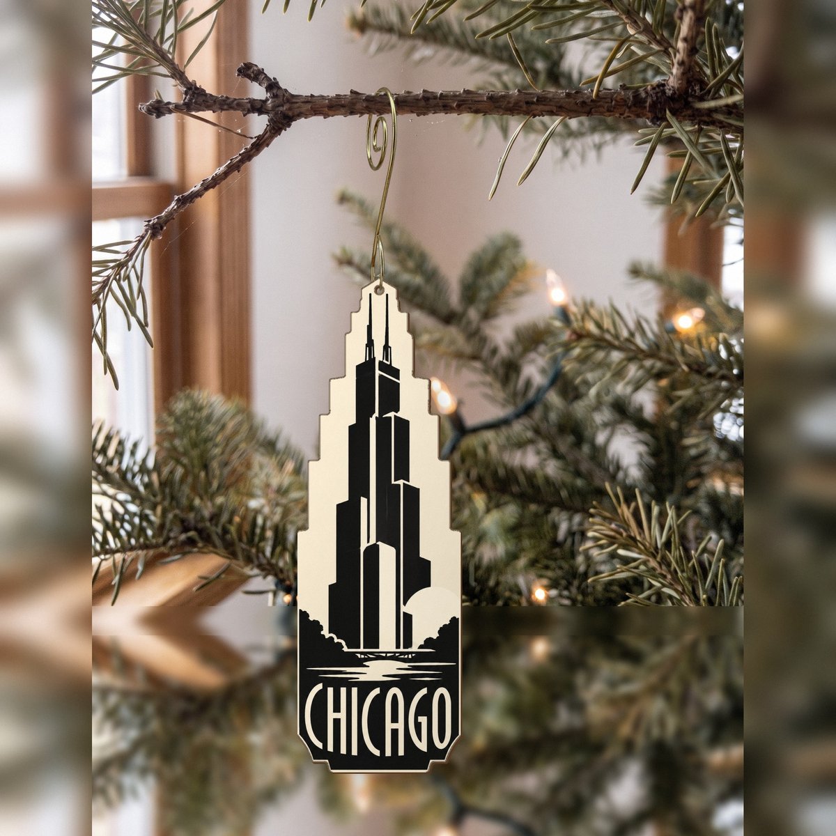 She's Choosing Chicago Ornament | Notan | S139-O
