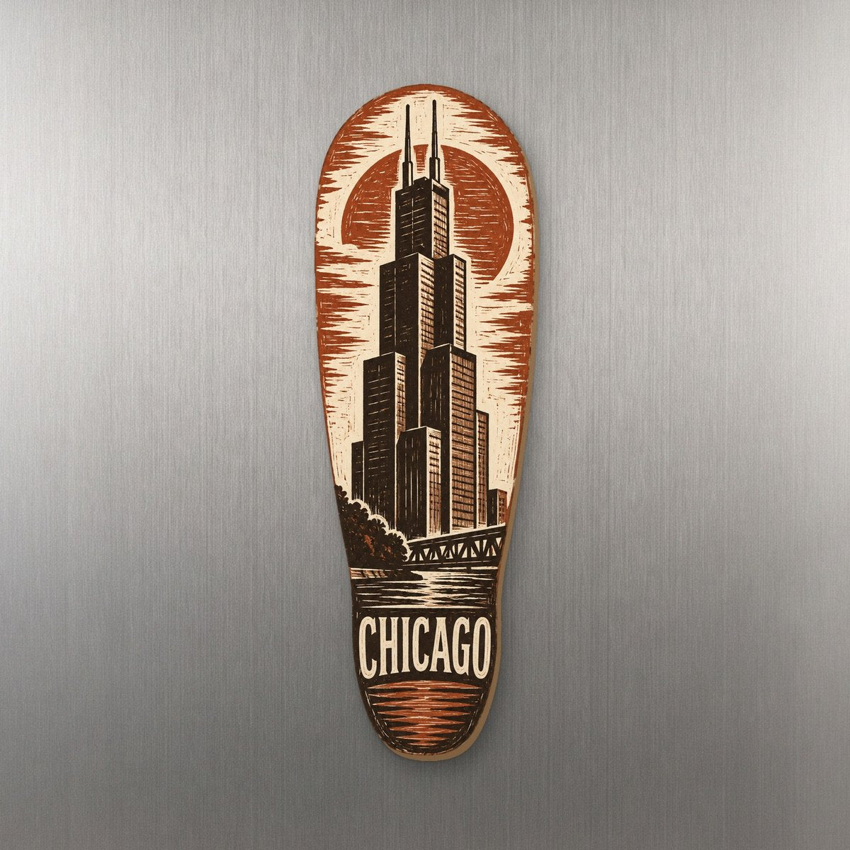 She's Choosing Chicago Magnet | Woodcut | S141-M