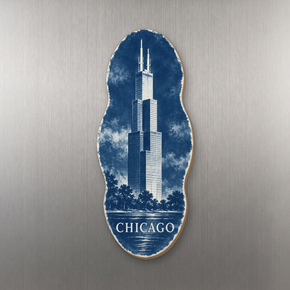 She's Choosing Chicago Magnet | Cyanotype-Inspired | S142-M