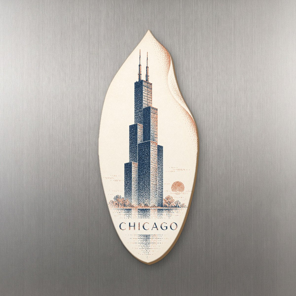 She's Choosing Chicago Magnet | Sparse Pointillism | S144-M
