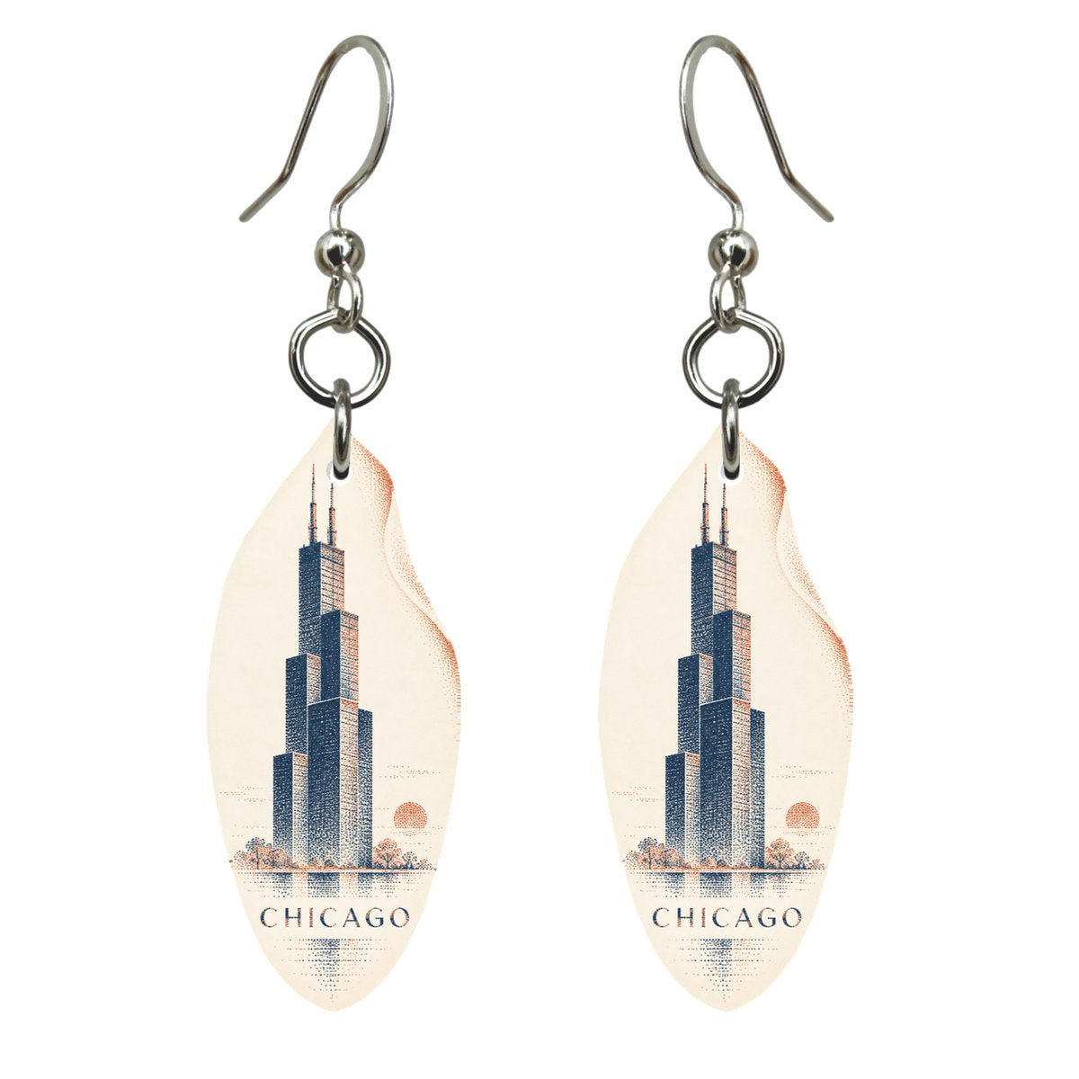 She's Choosing Chicago Earrings | Sparse Pointillism | S144