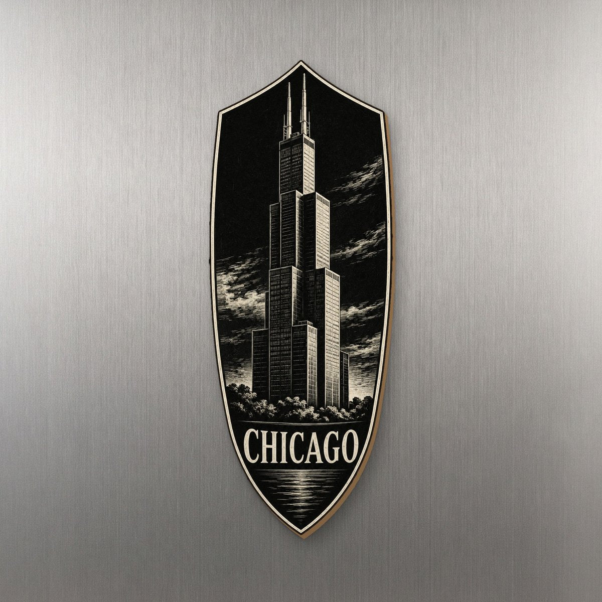 She's Choosing Chicago Magnet | Scratchboard | S145-M