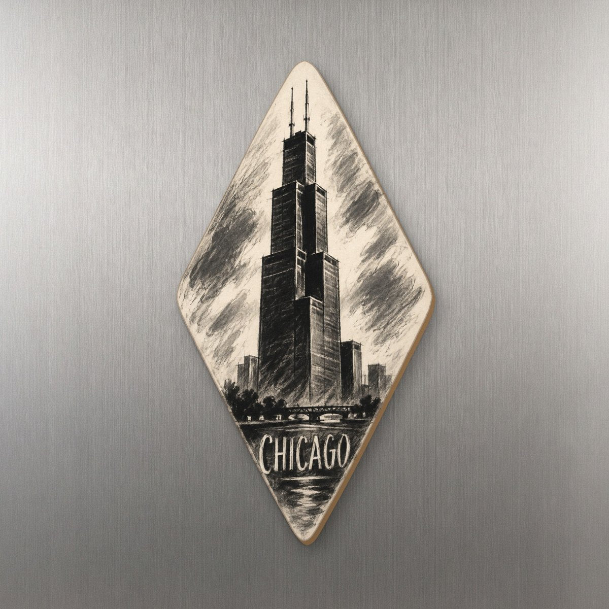 She's Choosing Chicago Magnet | Charcoal Gesture | S146-M