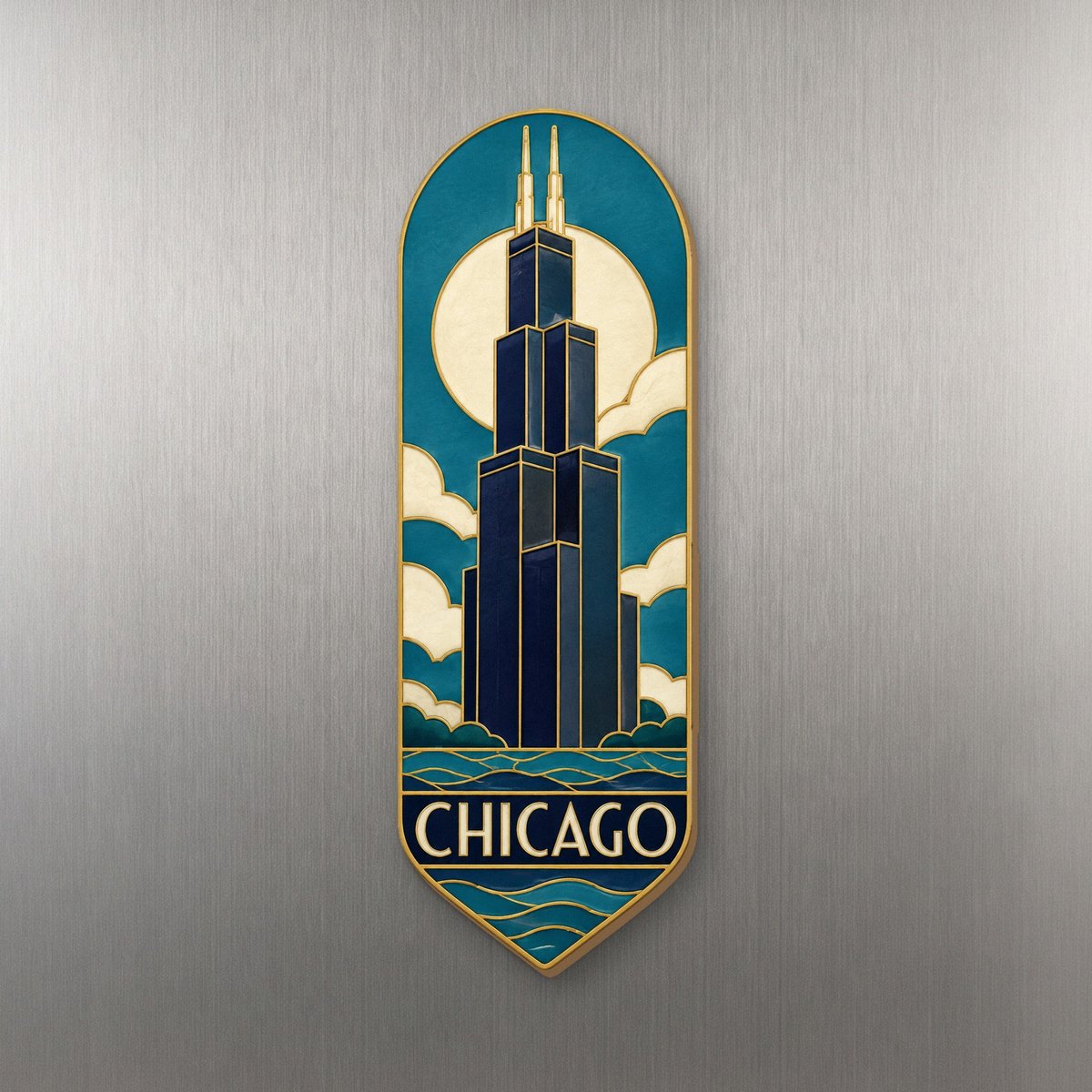 She's Choosing Chicago Magnet | Cloisonné-Inspired Graphic | S151-M