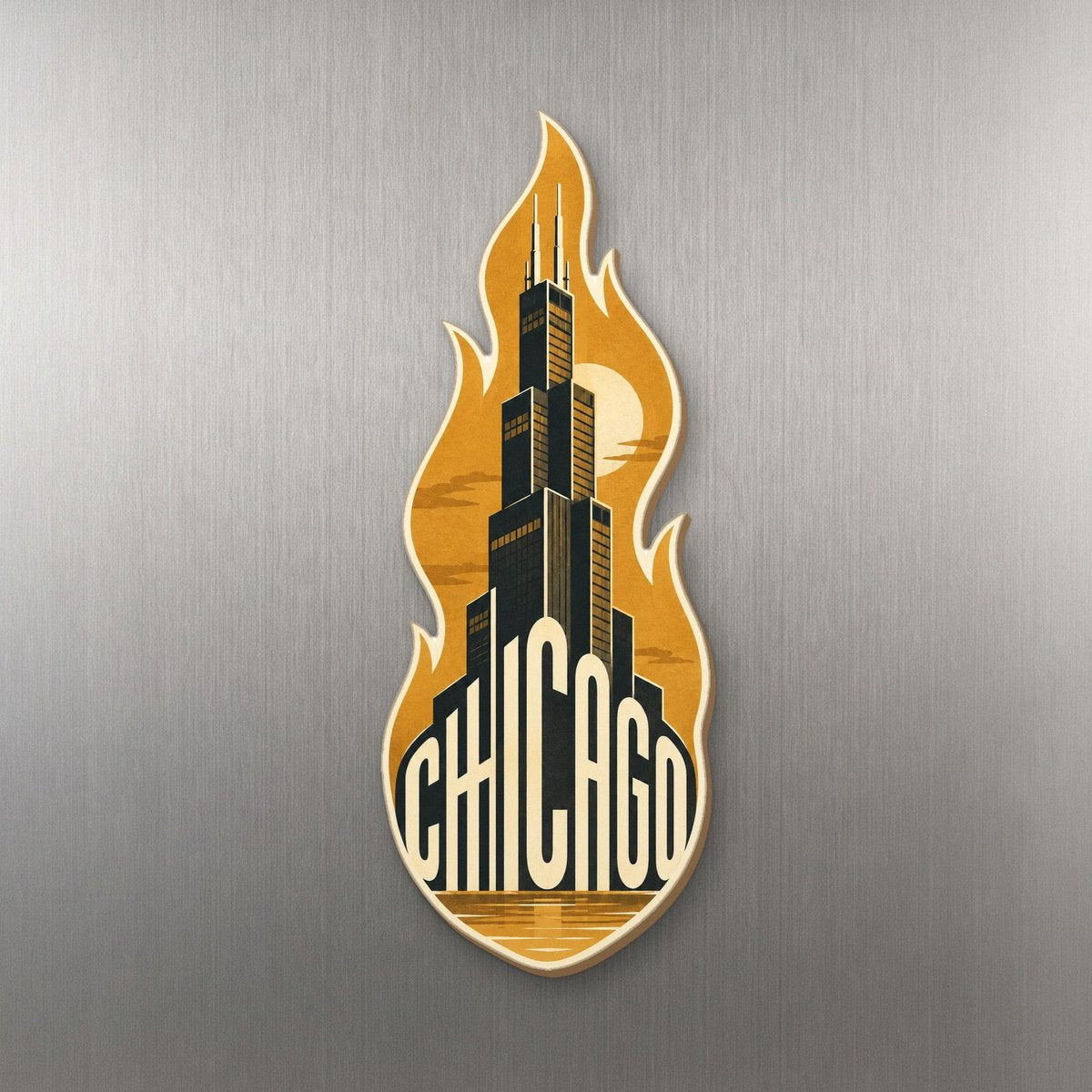 She's Choosing Chicago Magnet | Typographic Illustration | S152-M