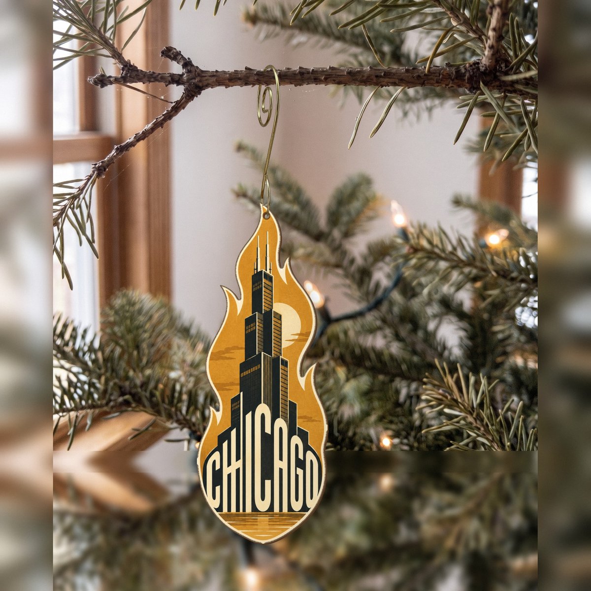 She's Choosing Chicago Ornament | Typographic Illustration | S152-O