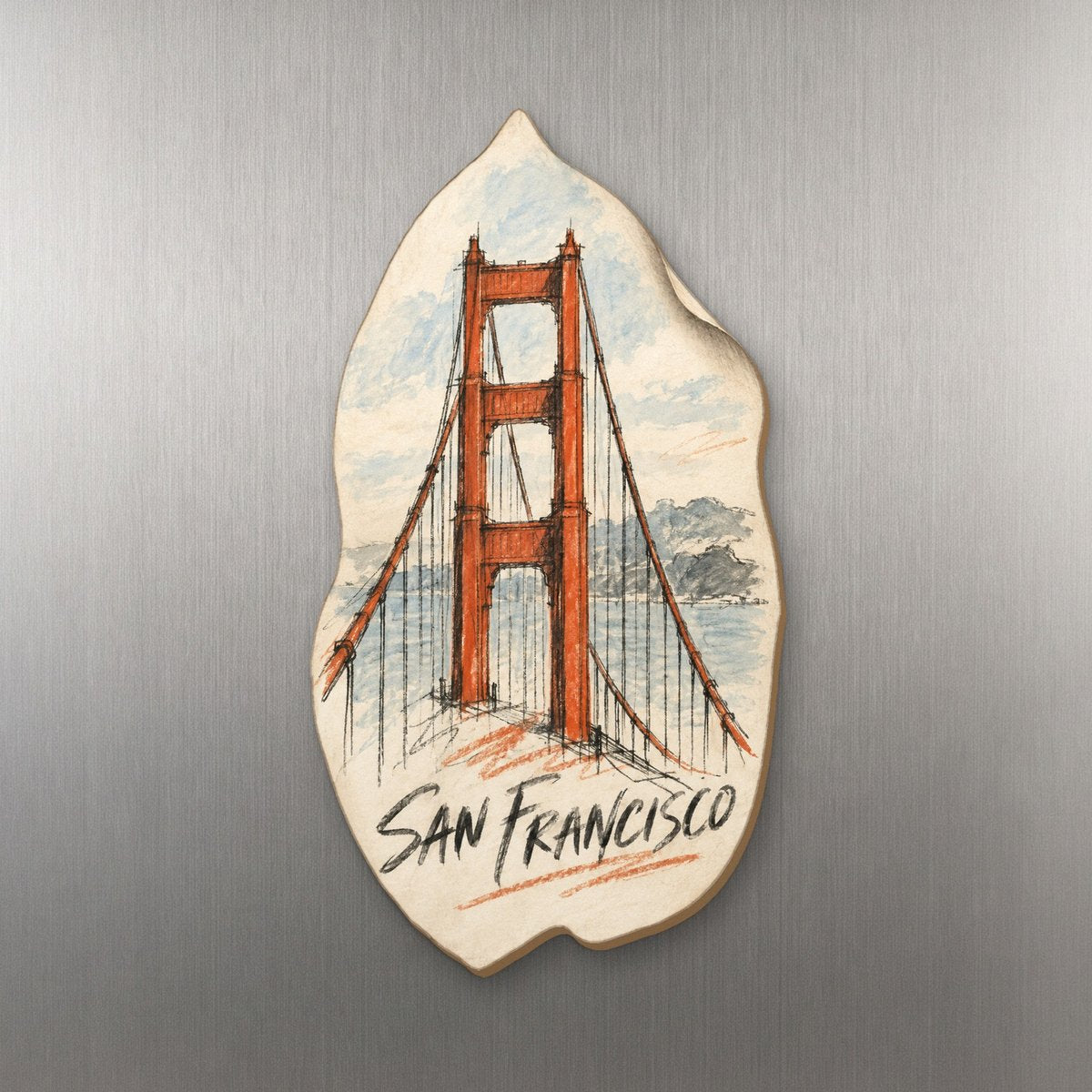 She's Choosing San Francisco Magnet | Loose Contour Sketch | S156-M