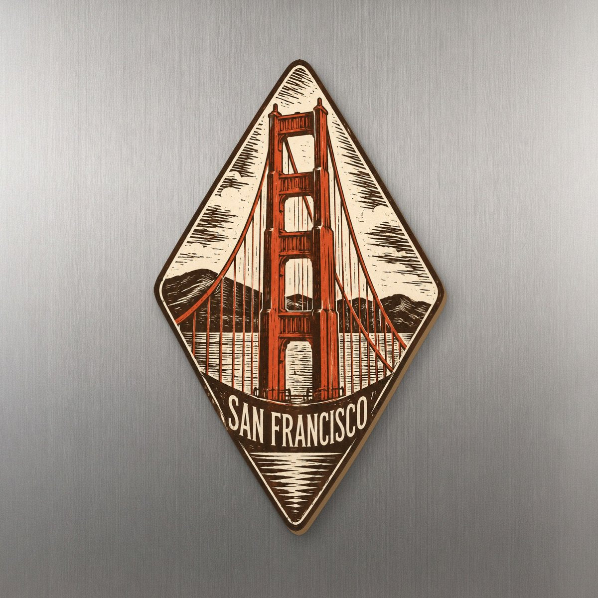 She's Choosing San Francisco Magnet | Woodcut | S159-M