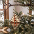 She's Choosing San Francisco Ornament | Woodcut | S159-O