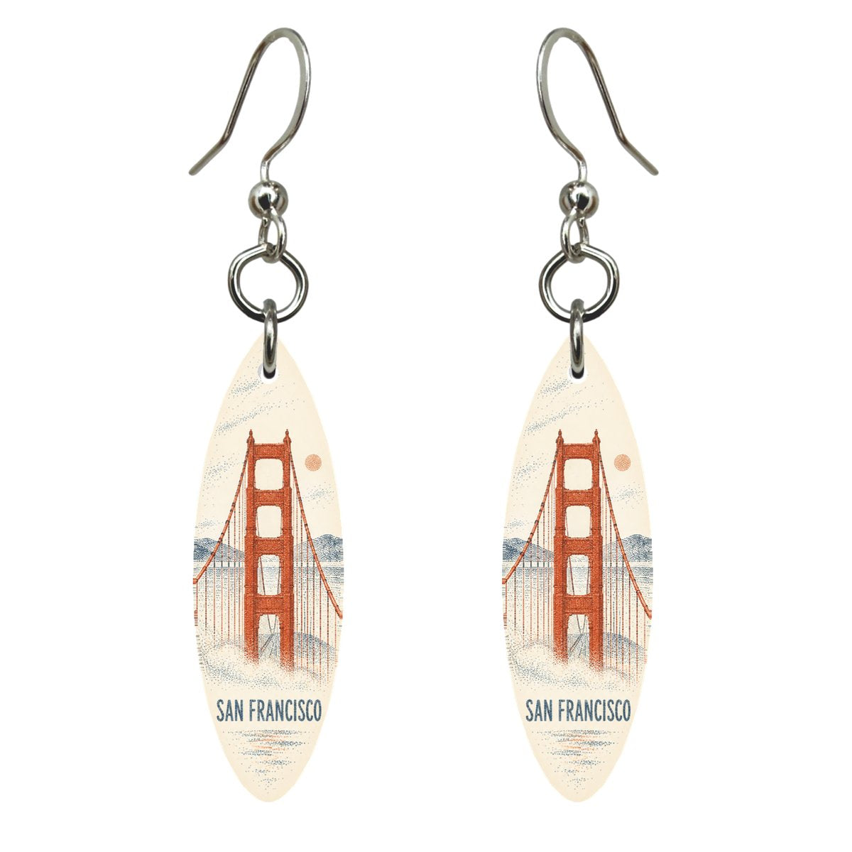 She's Choosing San Francisco Earrings | Sparse Pointillism | S162