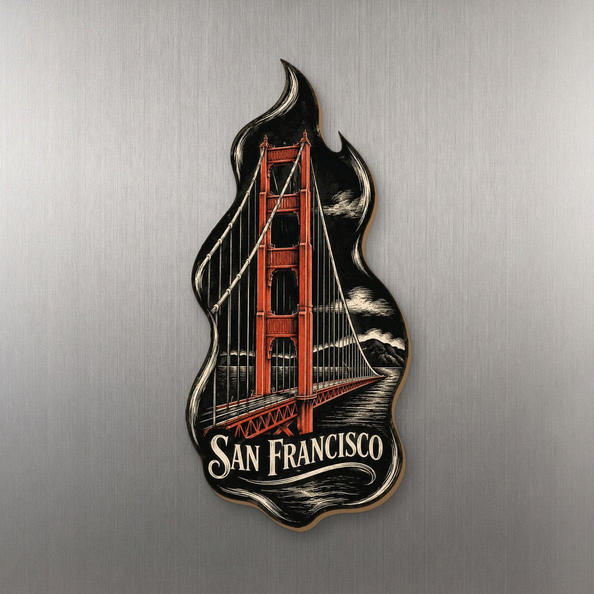 She's Choosing San Francisco Magnet | Scratchboard | S163-M