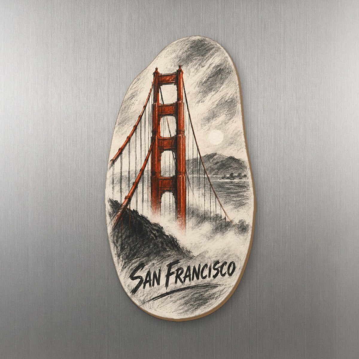 She's Choosing San Francisco Magnet | Charcoal Gesture | S164-M