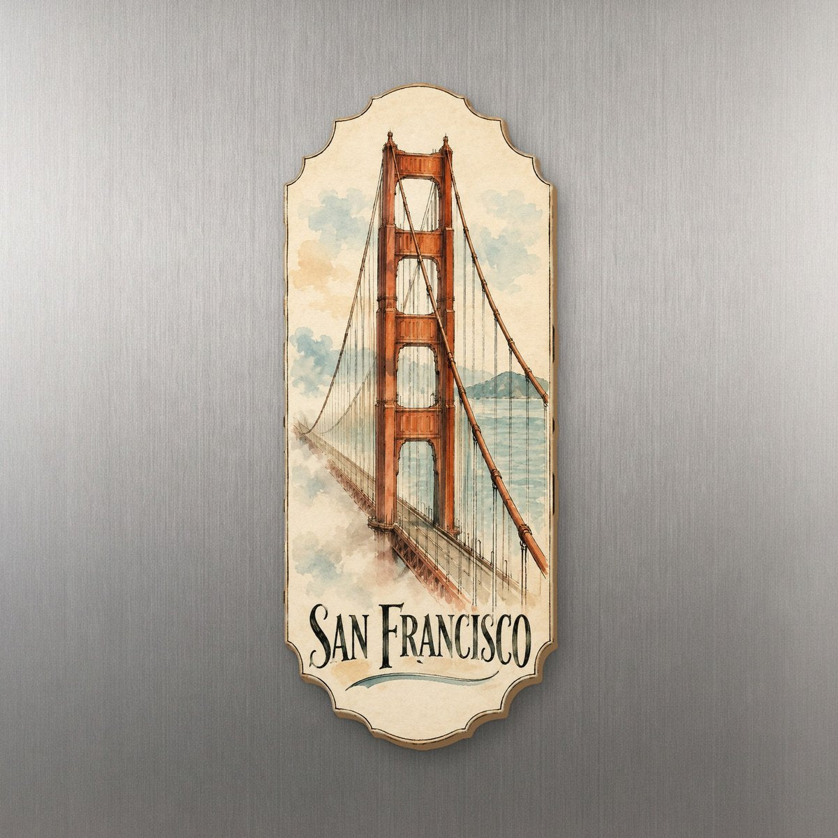 She's Choosing San Francisco Magnet | Pen and Watercolor Wash | S166-M